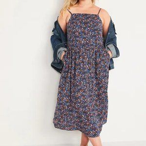 Floral-Print Fit & Flare Cami Midi Sundress for Women